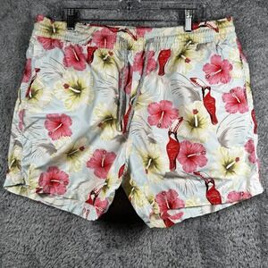 Vilebrequin Shorts Mens XL Multicolor Hawaiian Floral Toucan Bird Swim Trunks